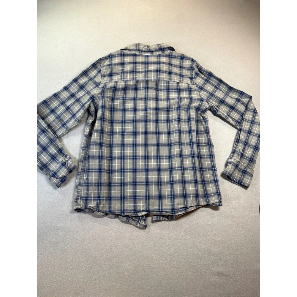 OshKosh B'gosh Boys 14 14A Blue Plaid Button Down Shirt Long Sleeve Cotton